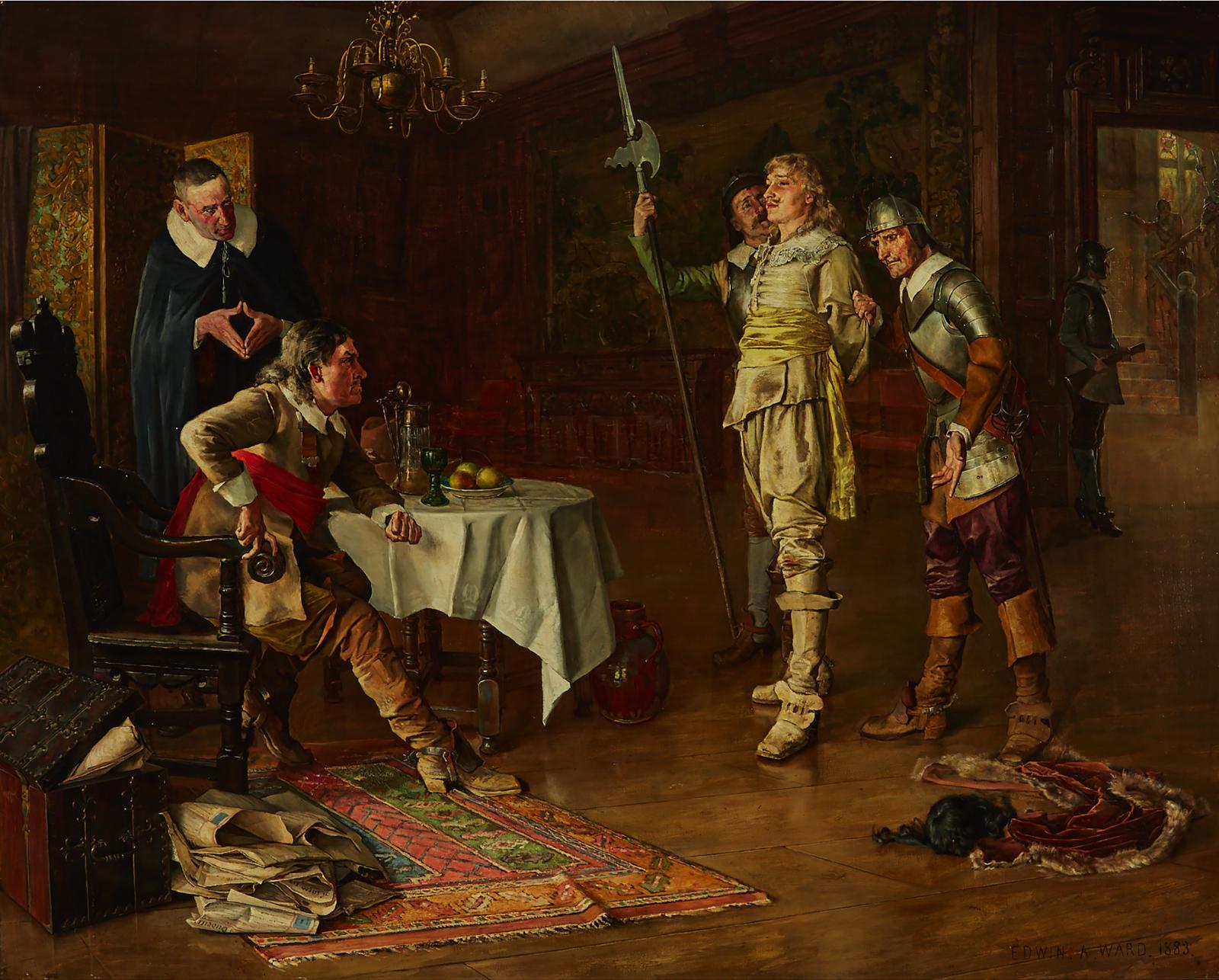Edwin Arthur Ward (1859-1933) - Baffled (Charles I And Oliver Cromwell Discussing Important News), 1883