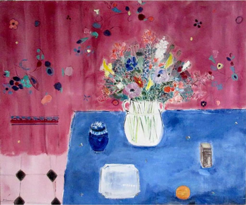 Pat Service (1941) - Still Life With Pink Curtains