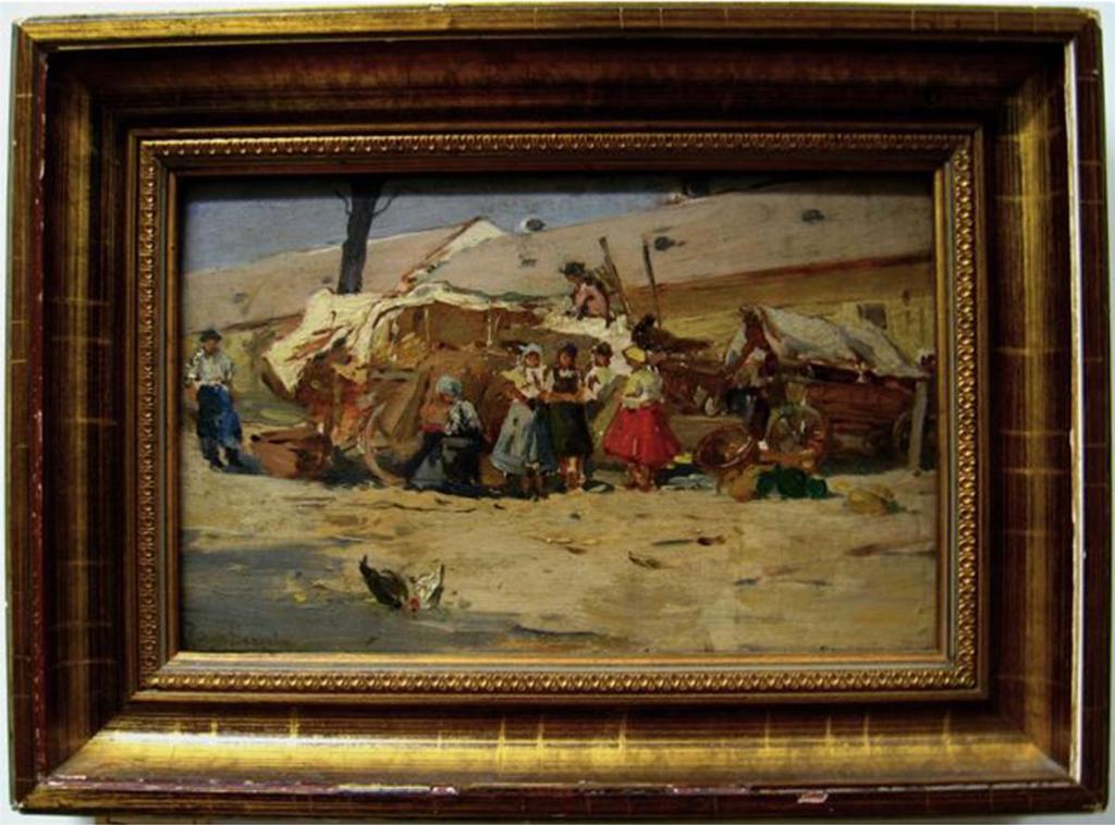 Gergely Porge (1858-1930) - Market Scene