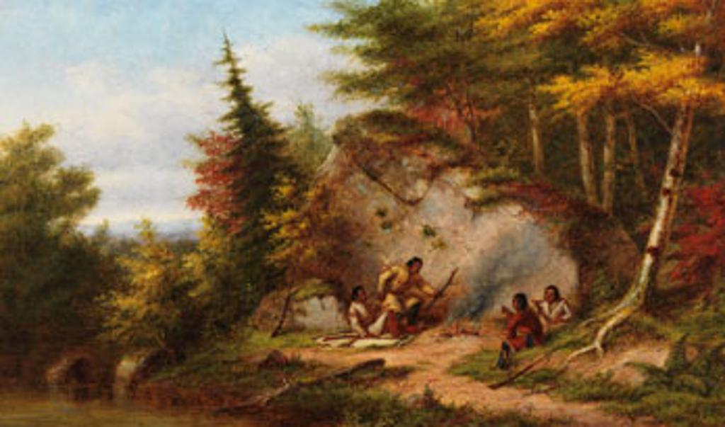 Cornelius David Krieghoff (1815-1872) - Huron Hunters at Big Rock