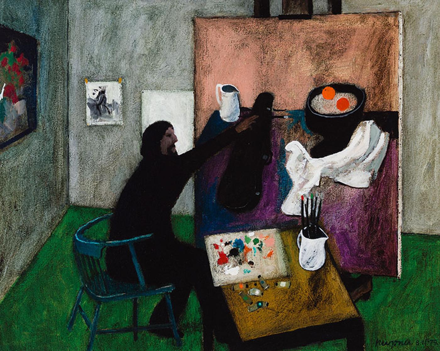 Henry Wanton (Jimmy) Jones (1925-1986) - Artist at work