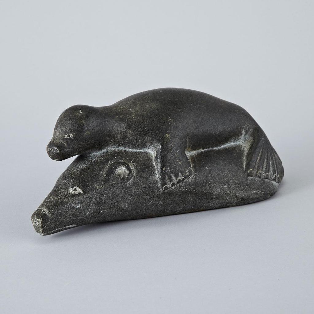 Lukasi Qavavauk (1932) - Seal Atop A Bear