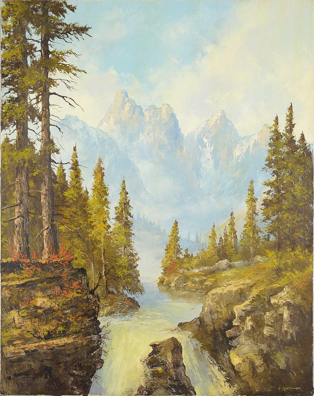 Milton Achtimichuk (1935) - Untitled - Mountain Waterfall