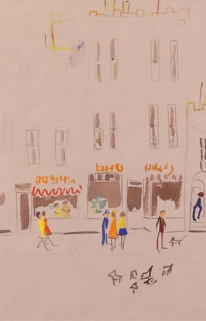 Janet Mitchell (1915-1998) - Street Scene; Ca 1958