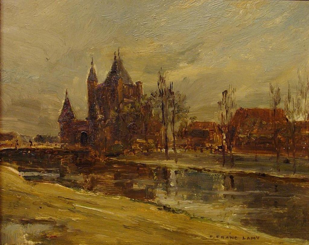 Pierre Franc Lamy (1855-1919) - THE TOWN GATE OF A FLEMISH CITY