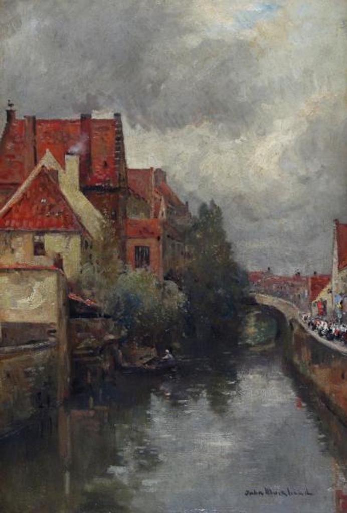 John Muirhead (1863-1927) - Quay St-Augustine, Bruges