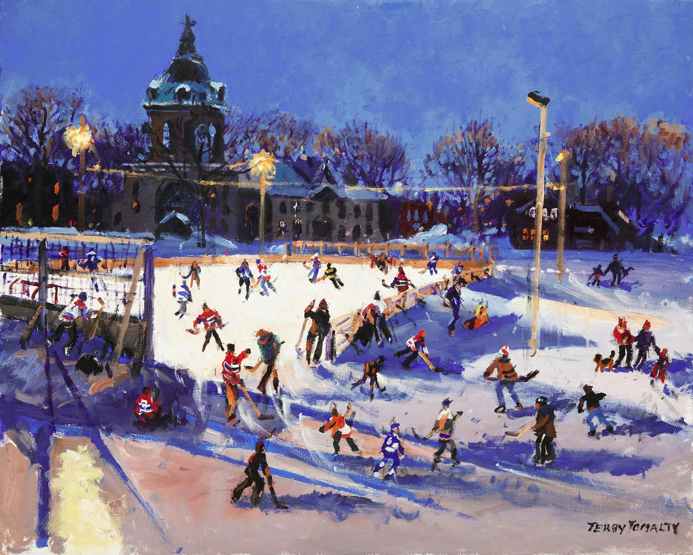 Terry Tomalty (1935) - Untitled (Hockey Game at Night)