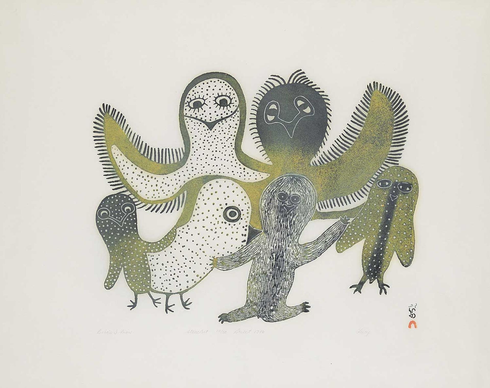 Lucy Qinnuayuak (1915-1982) - Birds I Know  #10/50