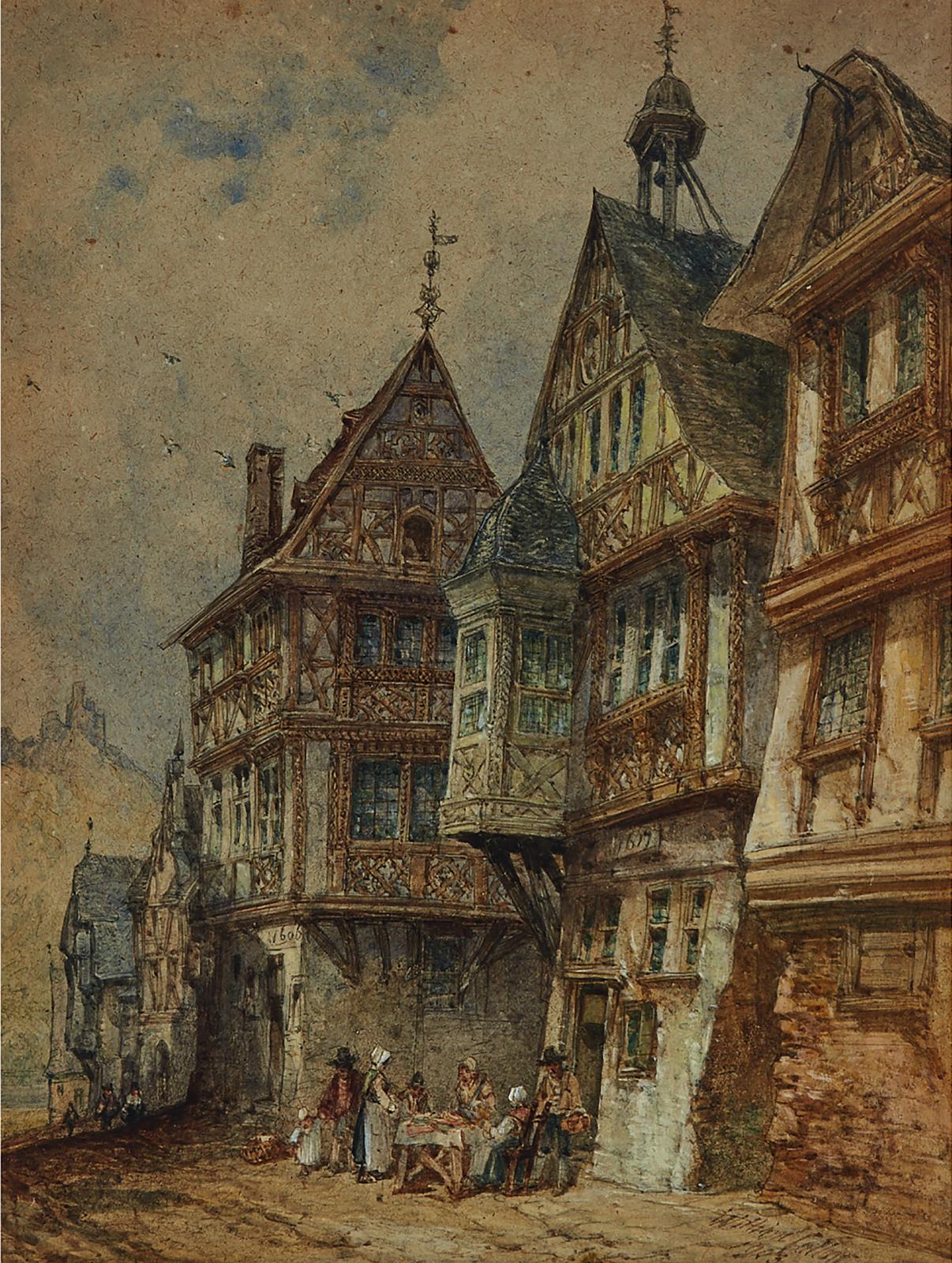 William Callow (1812-1908) - Old Houses Traben On The Moselle, 1606-1617