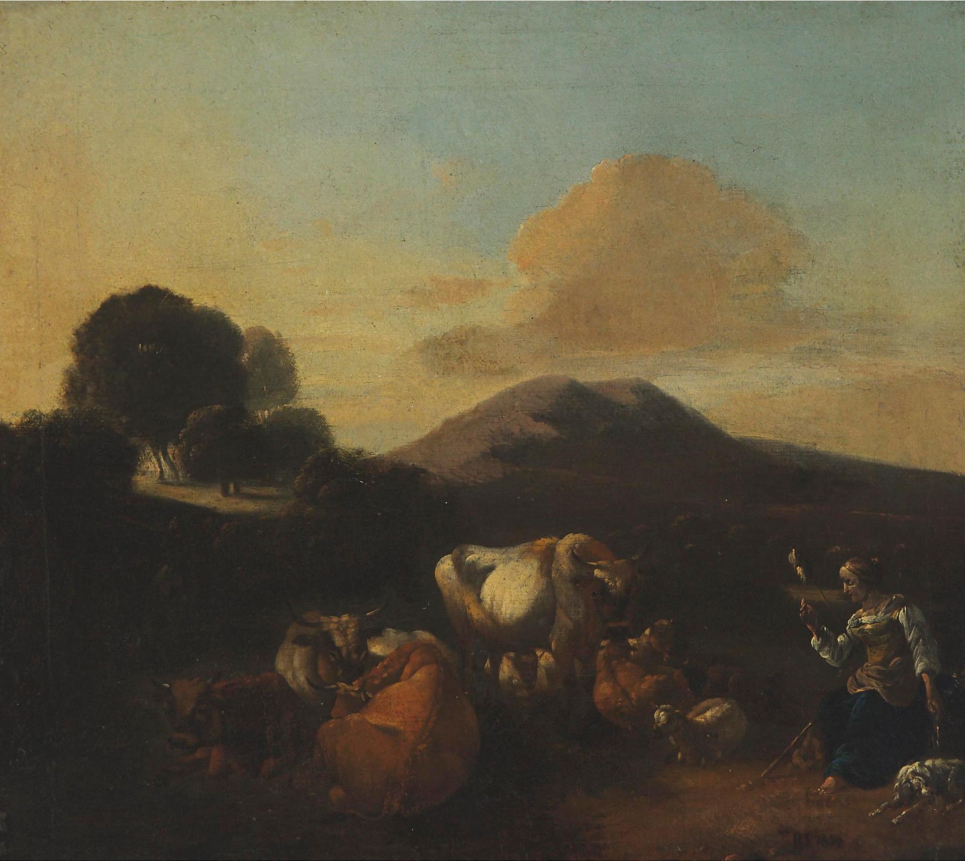 Circle of Willem Romeyn (1624-1694) - Landscape With Shepherds, 1654