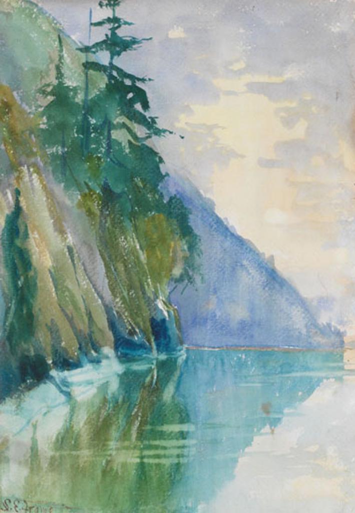 Stateira Frame (1870-1935) - Coastal Scene / Coastal Perspective (verso)