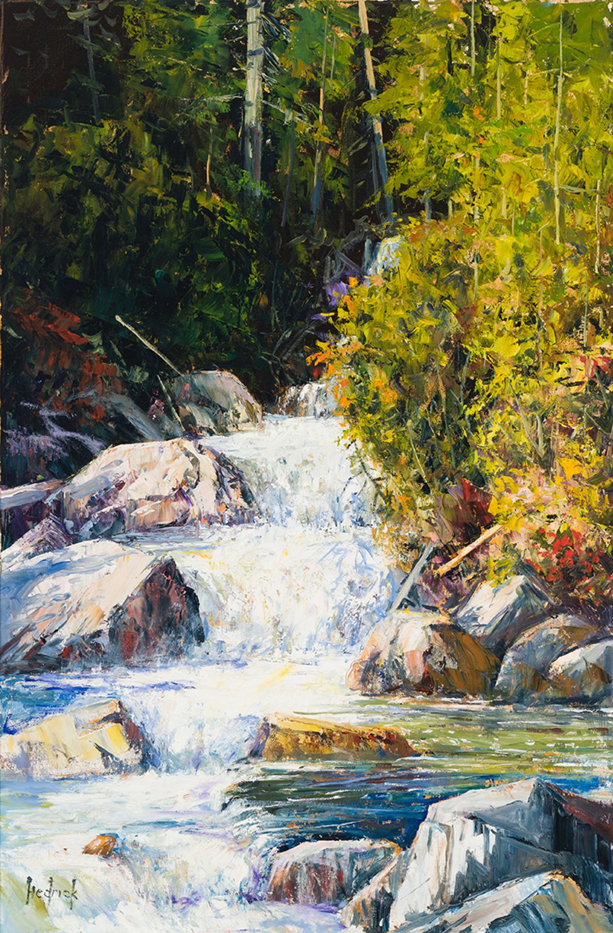 Ron Hedrick (1942) - Autumn Waterfall