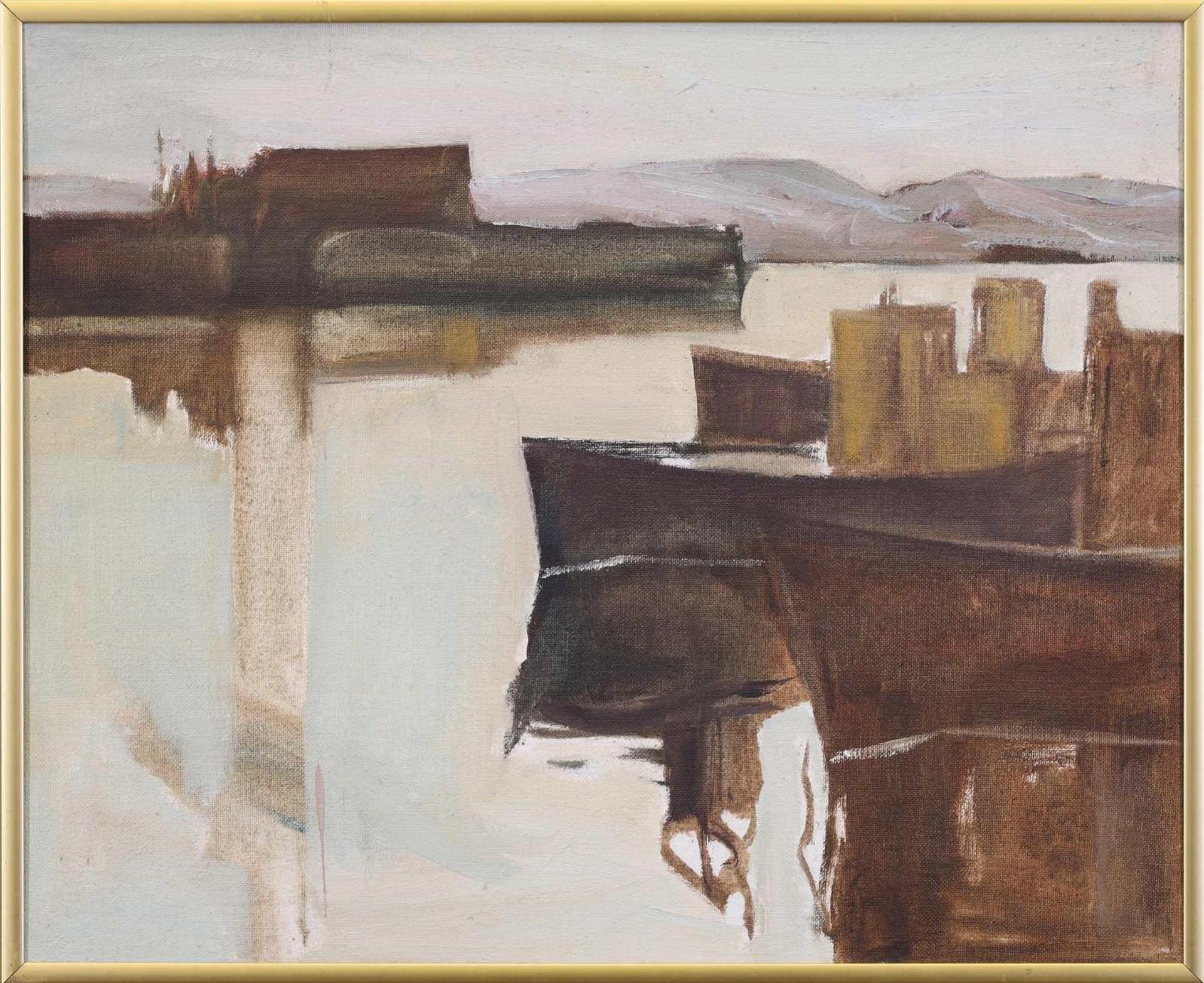 Franklin (Frank) Herbert Palmer (1912-1990) - Untitled, Harbour with Boats