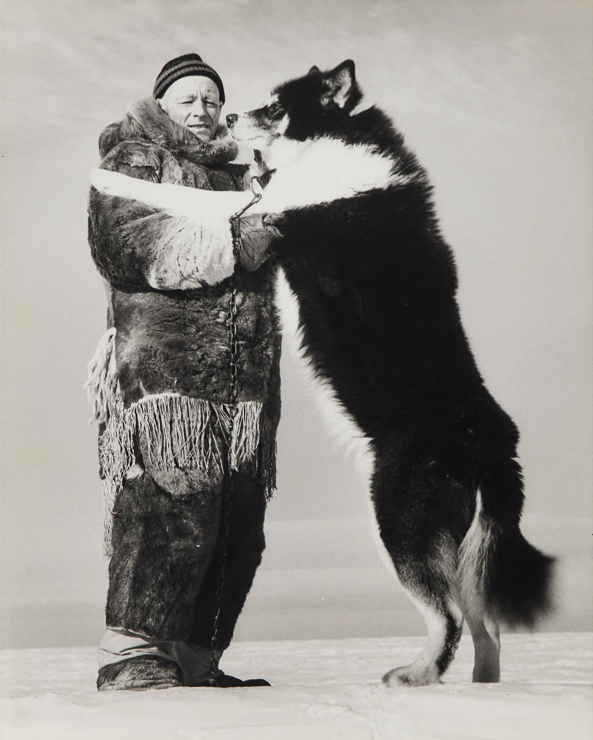 Richard Harrington (1911-2005) - George Lush, Last Of The White Trappers With His Lead Dog 'nanook' South Of Eskimo Point, N.W.T., 1950