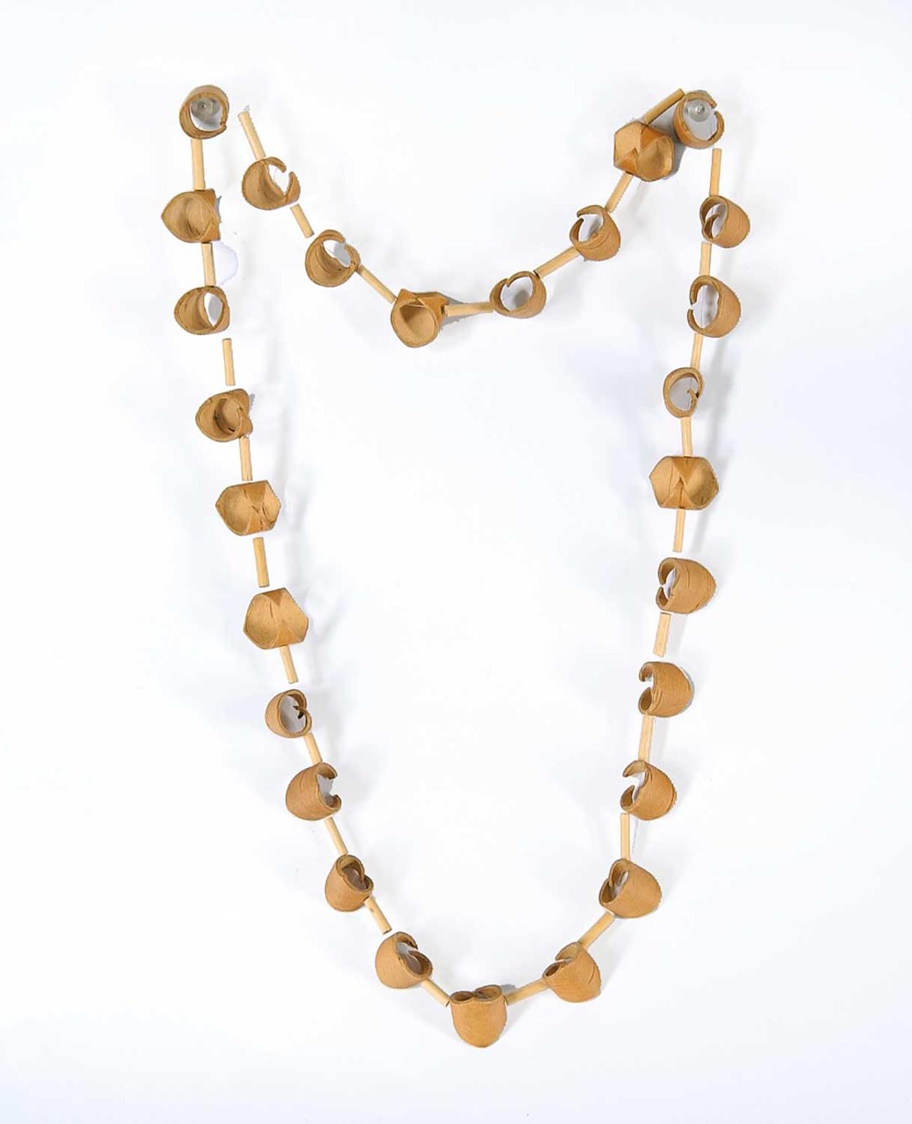 Robert Charles Aller (1922-2008) - Untitled - Curled Birch Bark Necklace with Birch Beads on Moose Hide