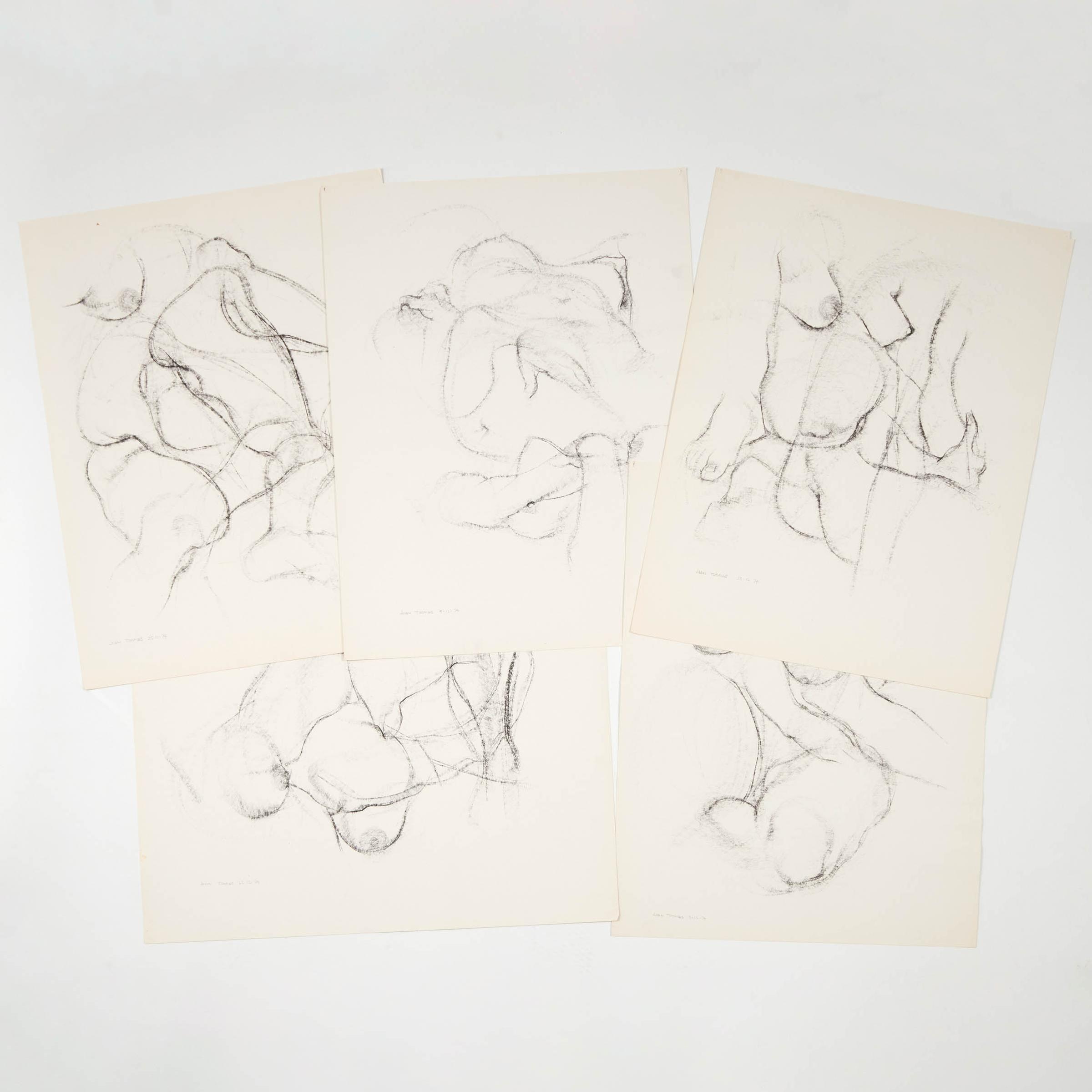 Ronald York Wilson (1907-1984) - Five Life Drawings Of Joan Thomas, 1974