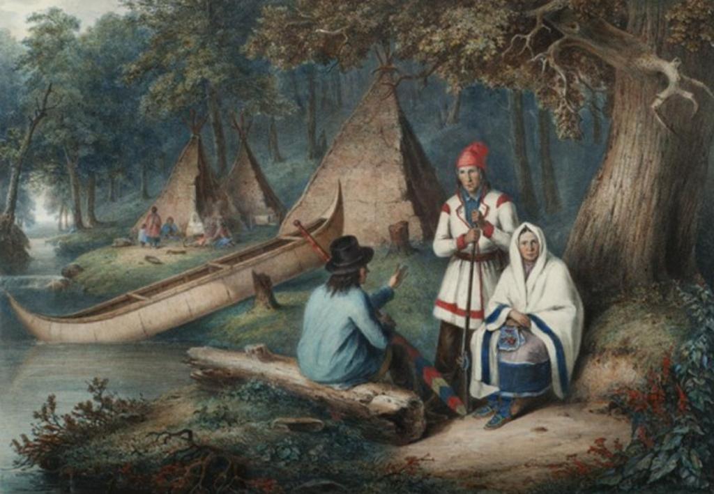 Cornelius David Krieghoff (1815-1872) - Indian Wigwam in Lower Canada