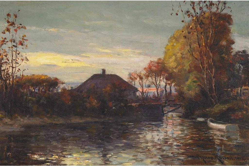 George Horne Russell (1861-1933) - Home By The Water, Sunset