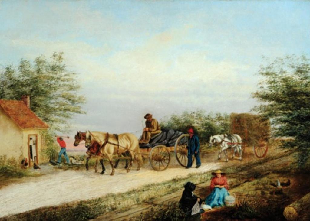 Frederick S. Barnjum (1858-1887) - Habitant Scene, Quebec
