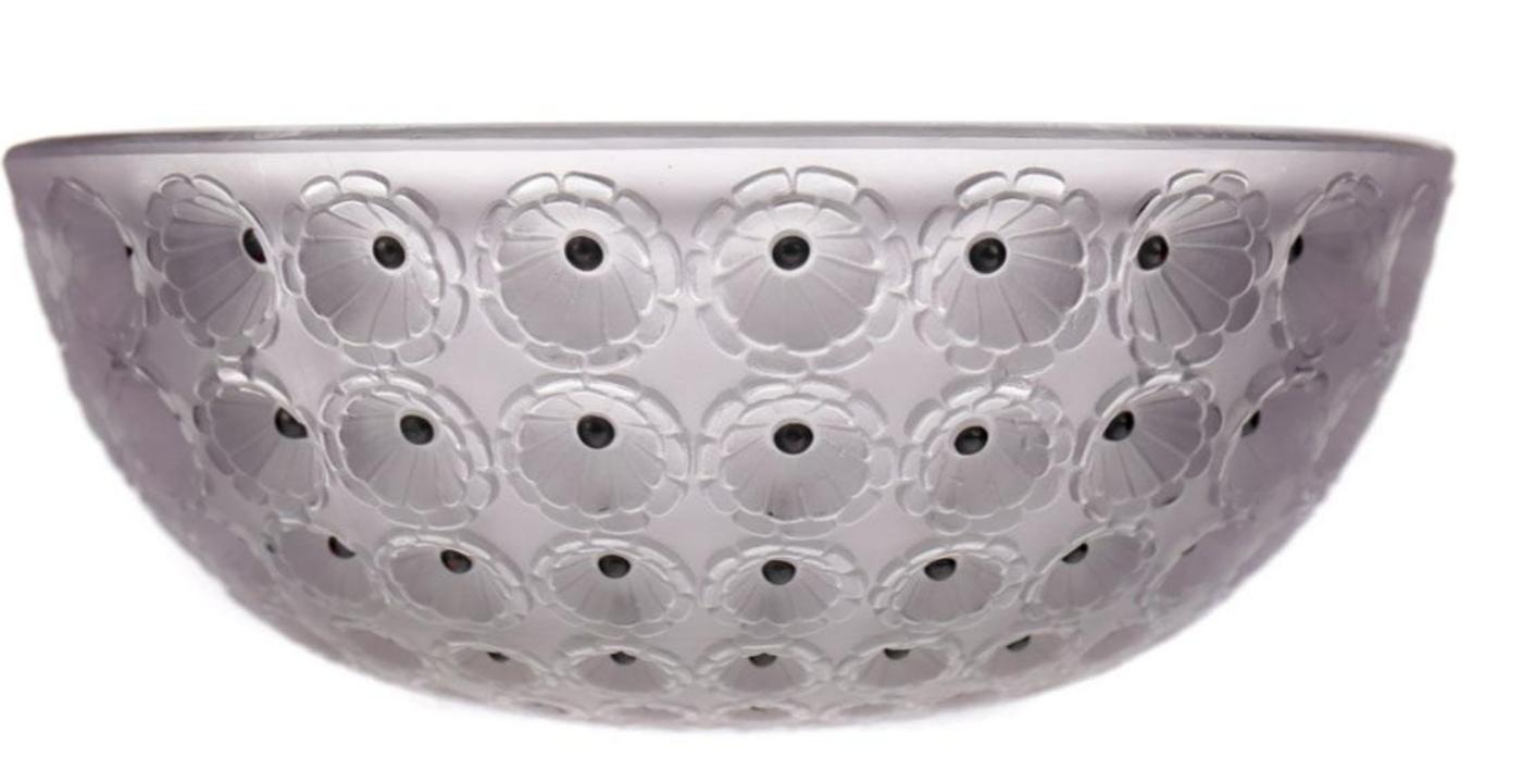Bol René Lalique - en cristal et émail, modèle