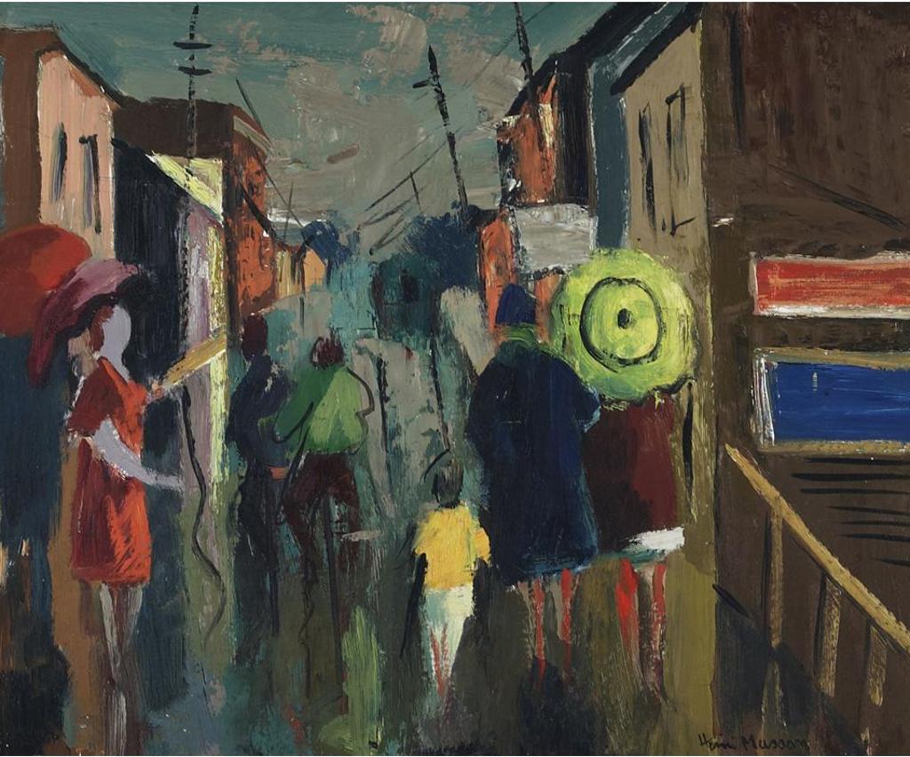 Henri Leopold Masson (1907-1996) - Street Scene In The Rain