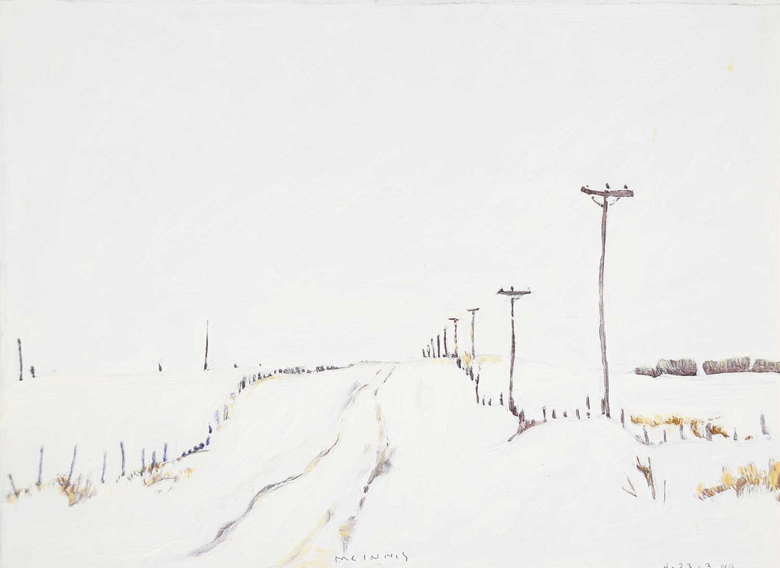 Robert F.M. McInnis (1942) - Untitled - Prairie Road in Winter