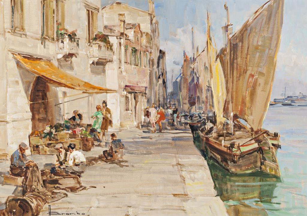 Angelo Brombo (1893-1962) - Fishermans Wharf, Venice