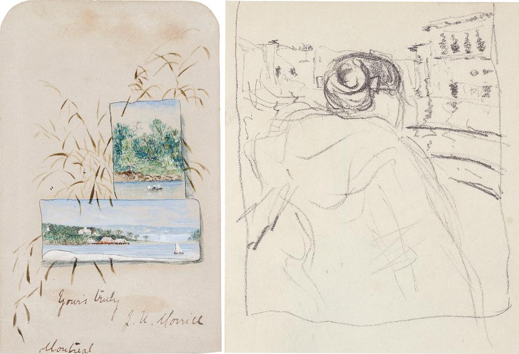 James Wilson Morrice (1865-1924) - Two landscapes From An Autograph Book; morrice By G. Blair Laing, A Limited Edition Book, 8/42, With An Original Drawing By Morrice, A Figure, Venice