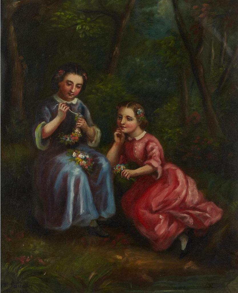 Charlotte Mount Brock (Morrell) Schreiber (1834-1922) - Young Girls Making Flower Crowns