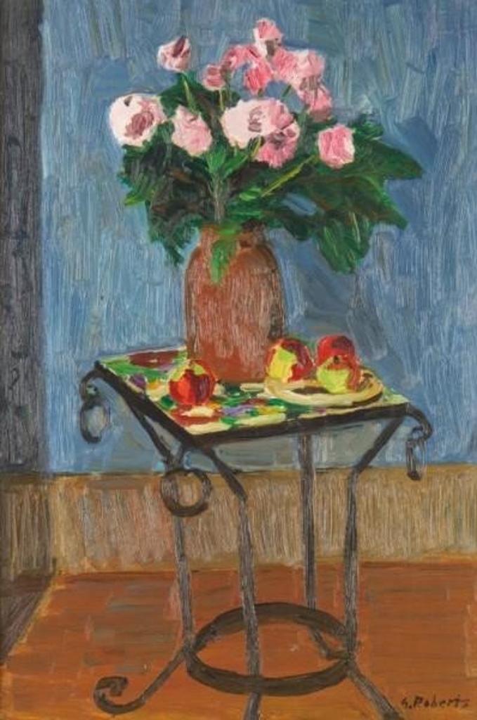 William Goodridge Roberts (1921-2001) - Still Life with Pink Roses and Apples