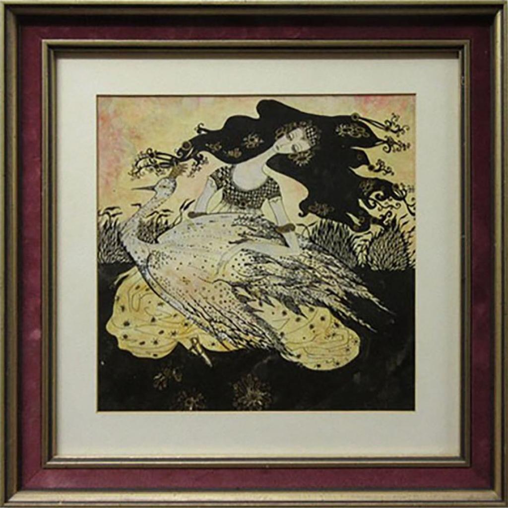 Toller Cranston (1949-2015) - Untitled (Sad Dancer With Large Bird)