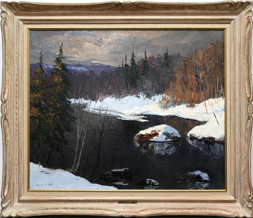 Oscar Daniel de Lall (1903-1971) - Untitled (Winter River Study At Dusk)