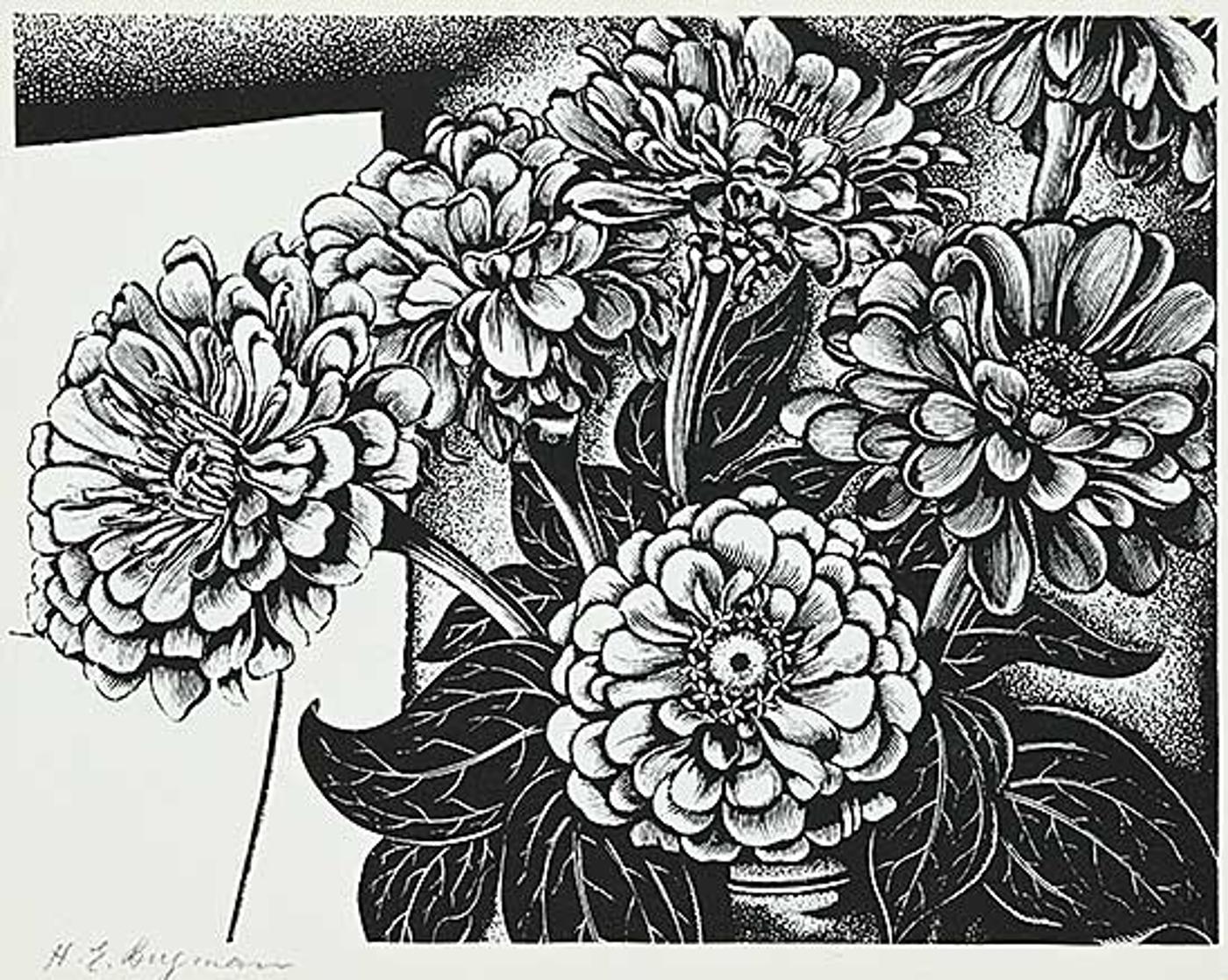 Henry Eric Bergman (1893-1958) - Zinnias