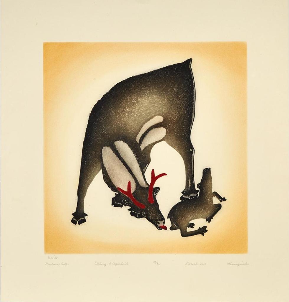Kananginak Pootoogook (1935-2010) - Newborn Calf