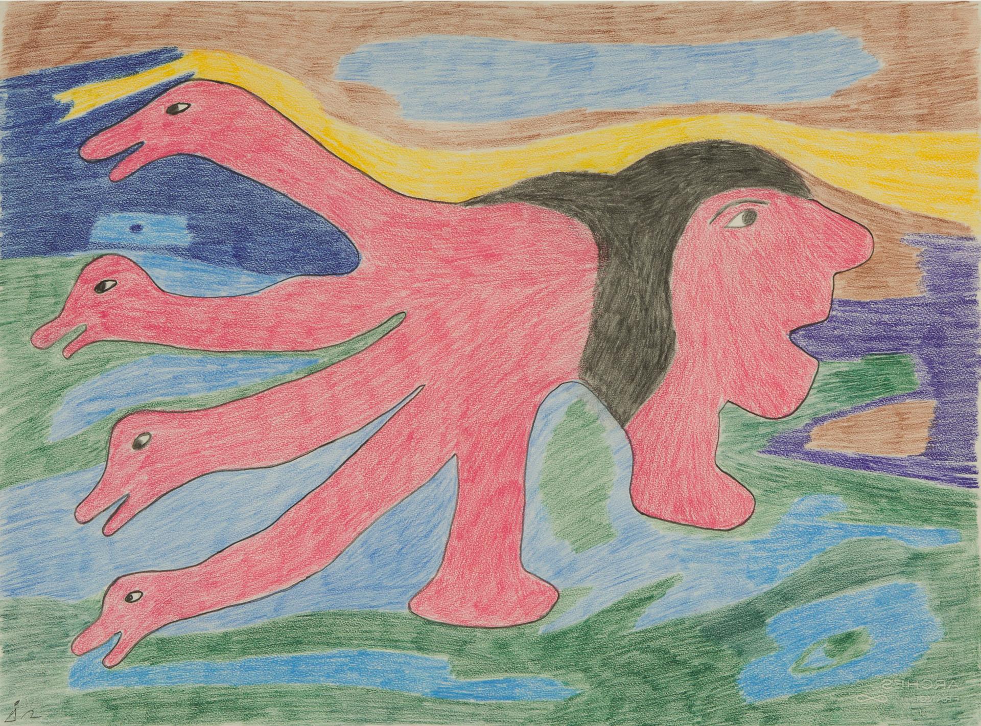 Irene Avaalaaquiaq Tiktaalaaq (1941) - Untitled (Transforming Spirit)