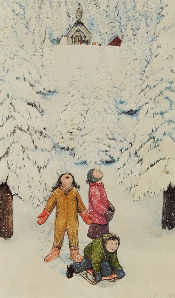 William Kurelek (1927-1977) - Excitement of First Heavy Snow