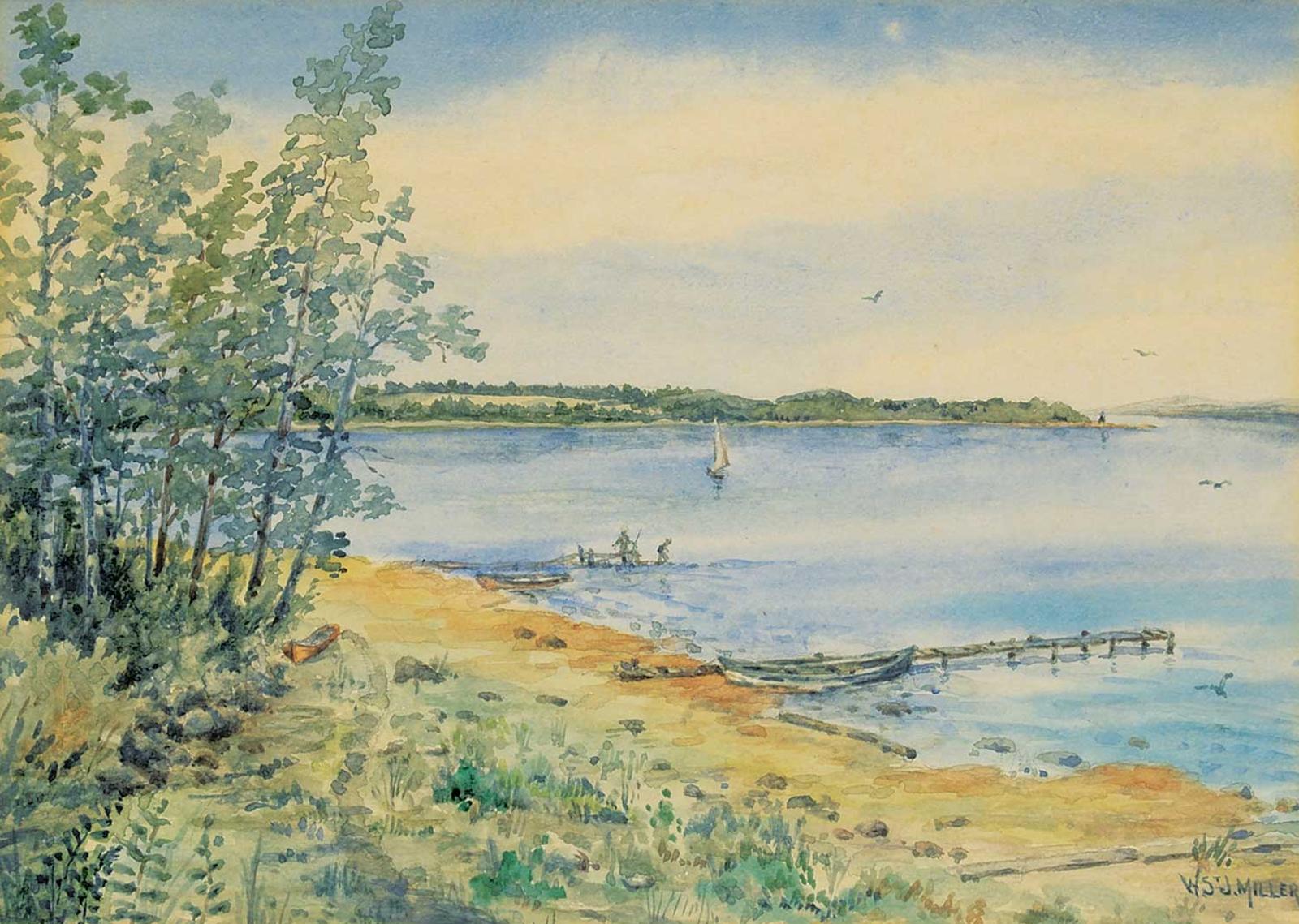 W. St. John Miller - Gull Lake, Alberta, Near Meridian Beach, Near Bentley, Shore, Campbell's Cottage