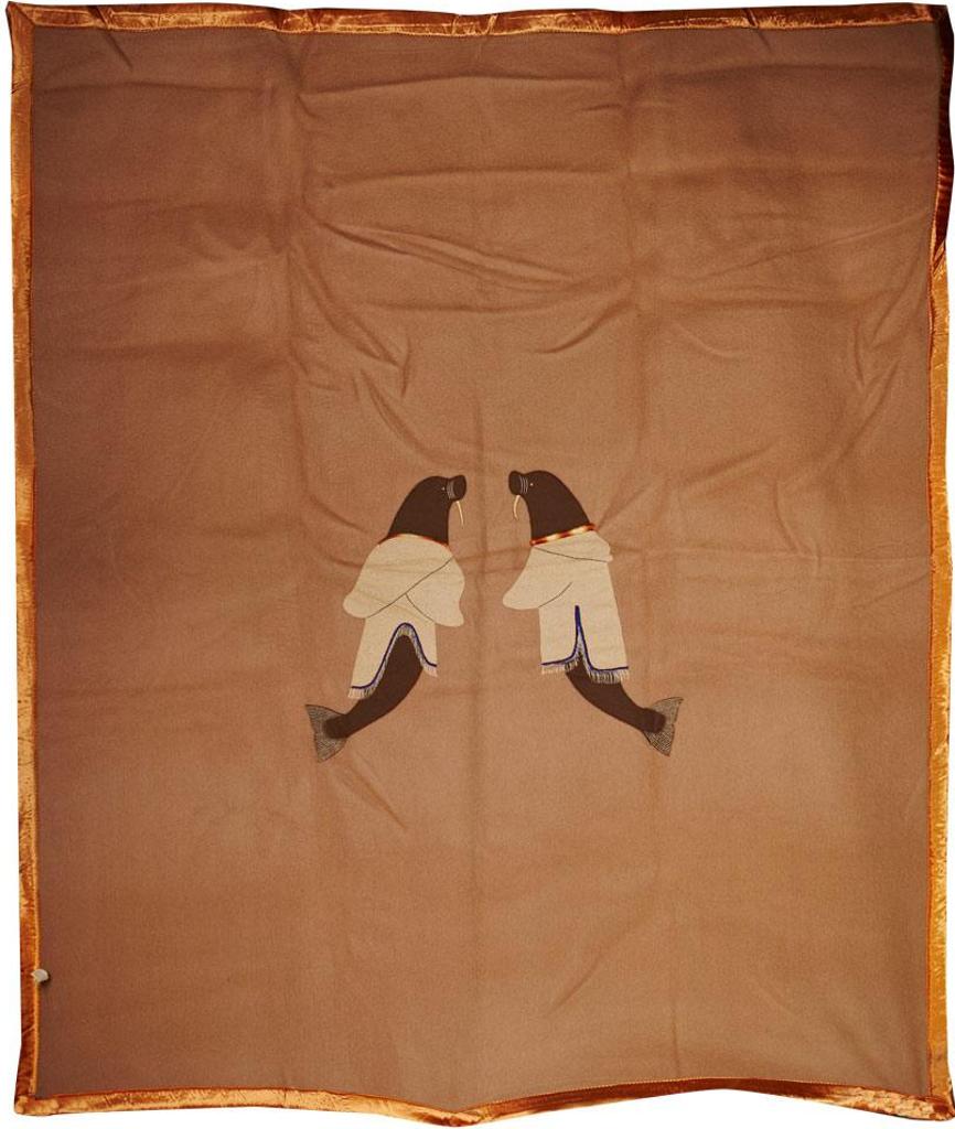 Veronica Kadjuak Manilak (1935) - Blanket And Pillow Shams With Walrus Detail