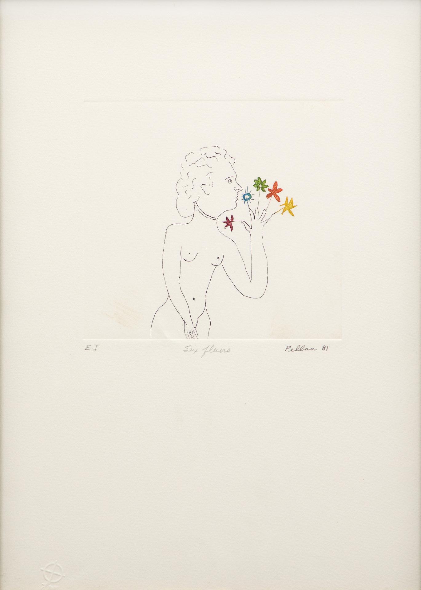 Alfred Pellan (1906-1988) - Six fleurs, 1981