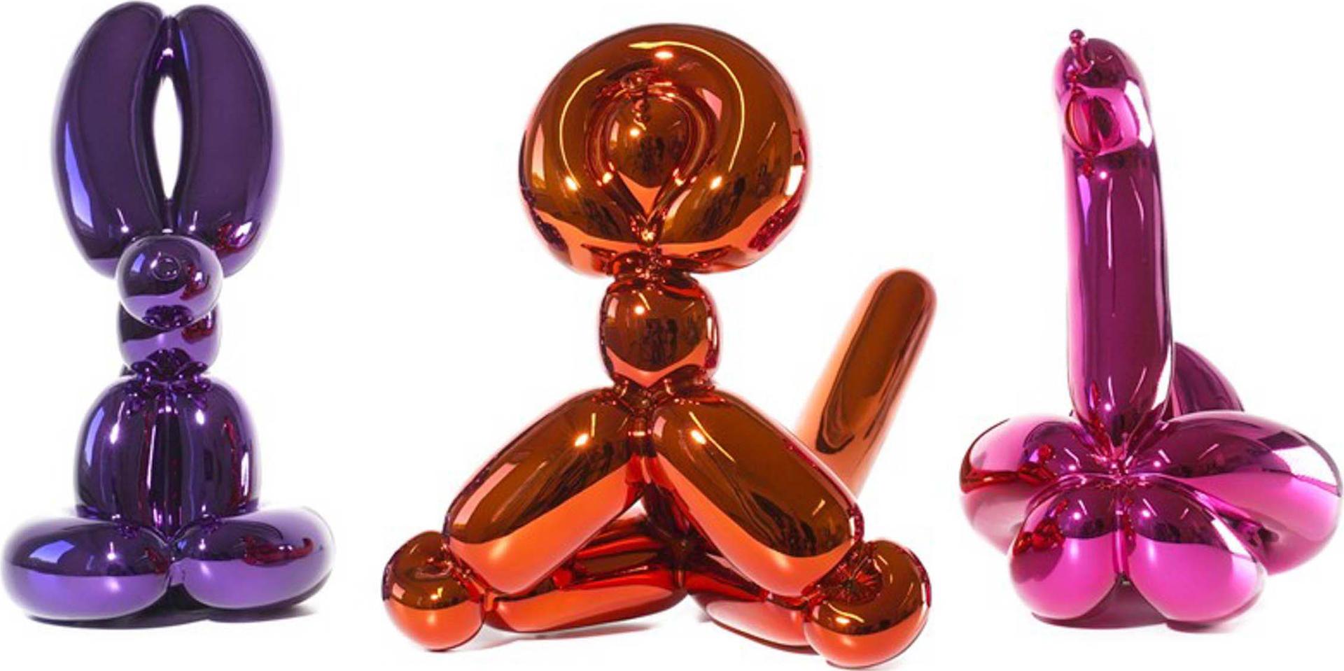 Jeff Koons (1955) - Balloon Animals Set Ii (Violet Rabbit, Orange Monkey, Magenta Swan), 2019