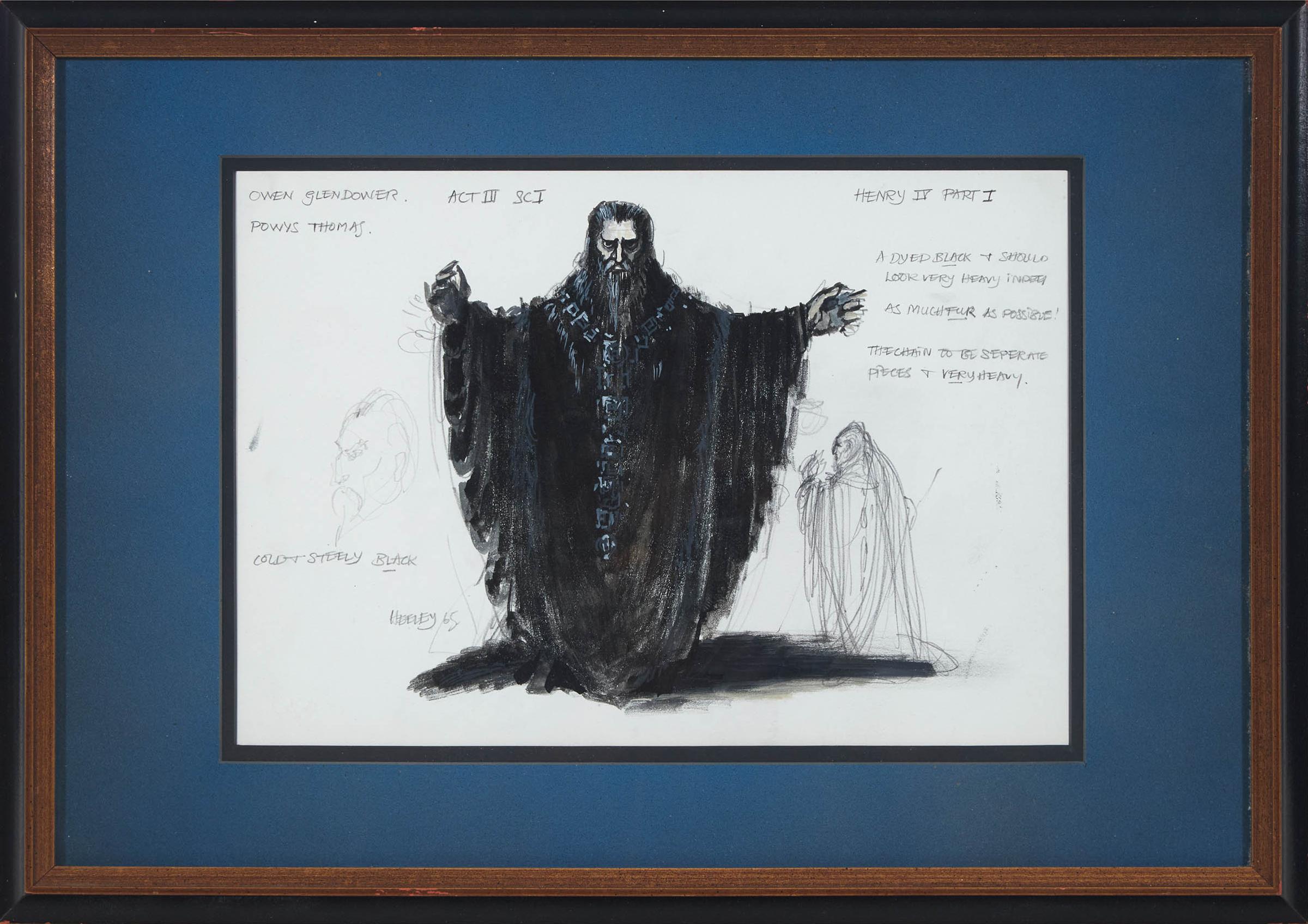 Desmond Heeley (1931-2016) - Costume Design For Powys Thomas As Owen Glendower In Shakespeare's  'henry Iv', Stratford, 1965