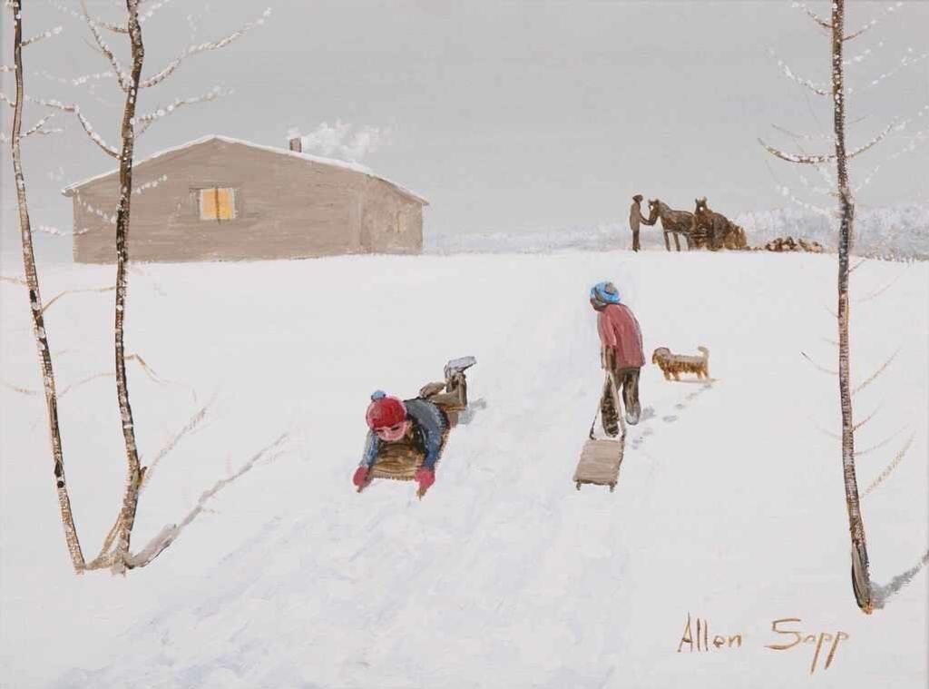 Allen Fredrick Sapp (1929-2015) - Untitled (children in winter)