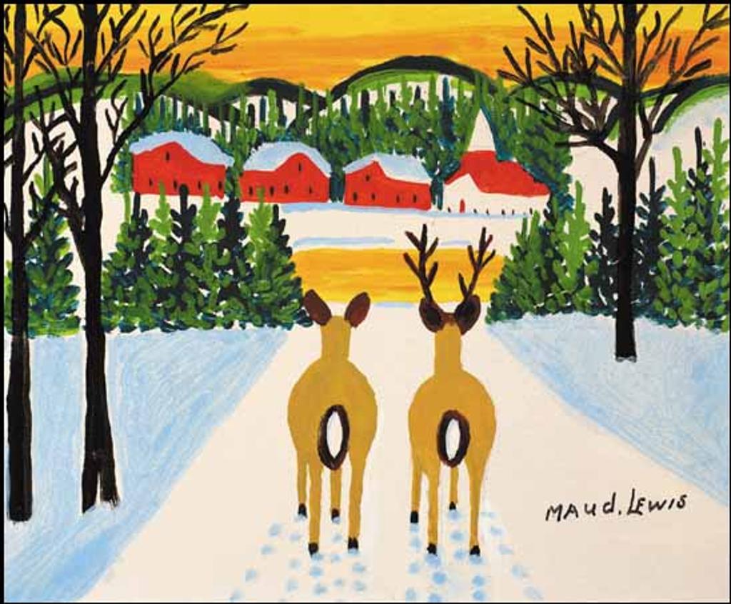 Maud Kathleen Lewis (1903-1970) - Deer in the Snow