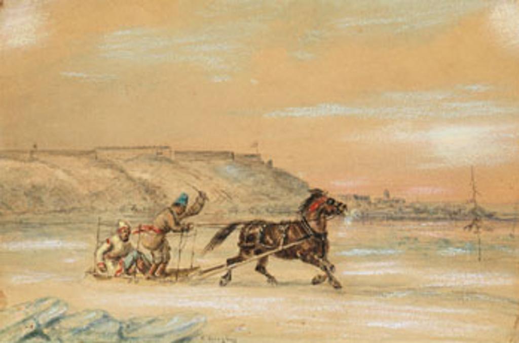 Cornelius David Krieghoff (1815-1872) - The Ice Bridge, Quebec