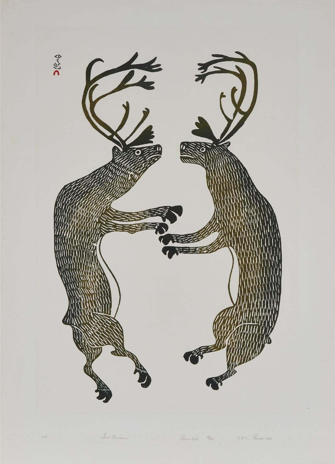 Pauta Saila (1916-2009) - Two Caribou