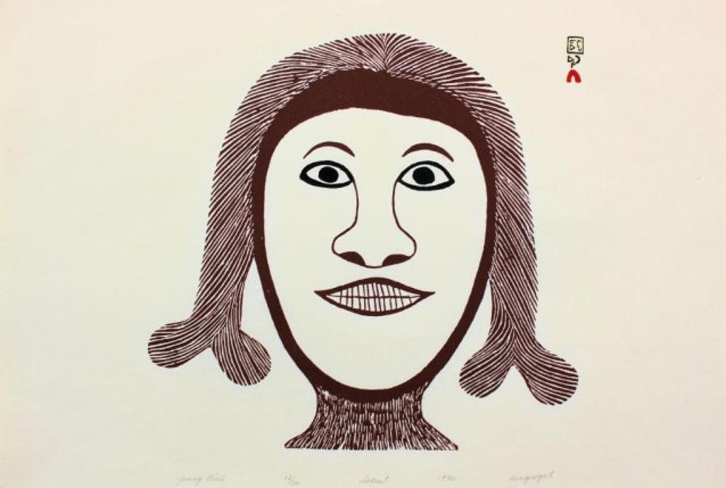 Ningeeuga Oshuitoq (1918-1980) - Young Girl, 1970 (Dorset Series)