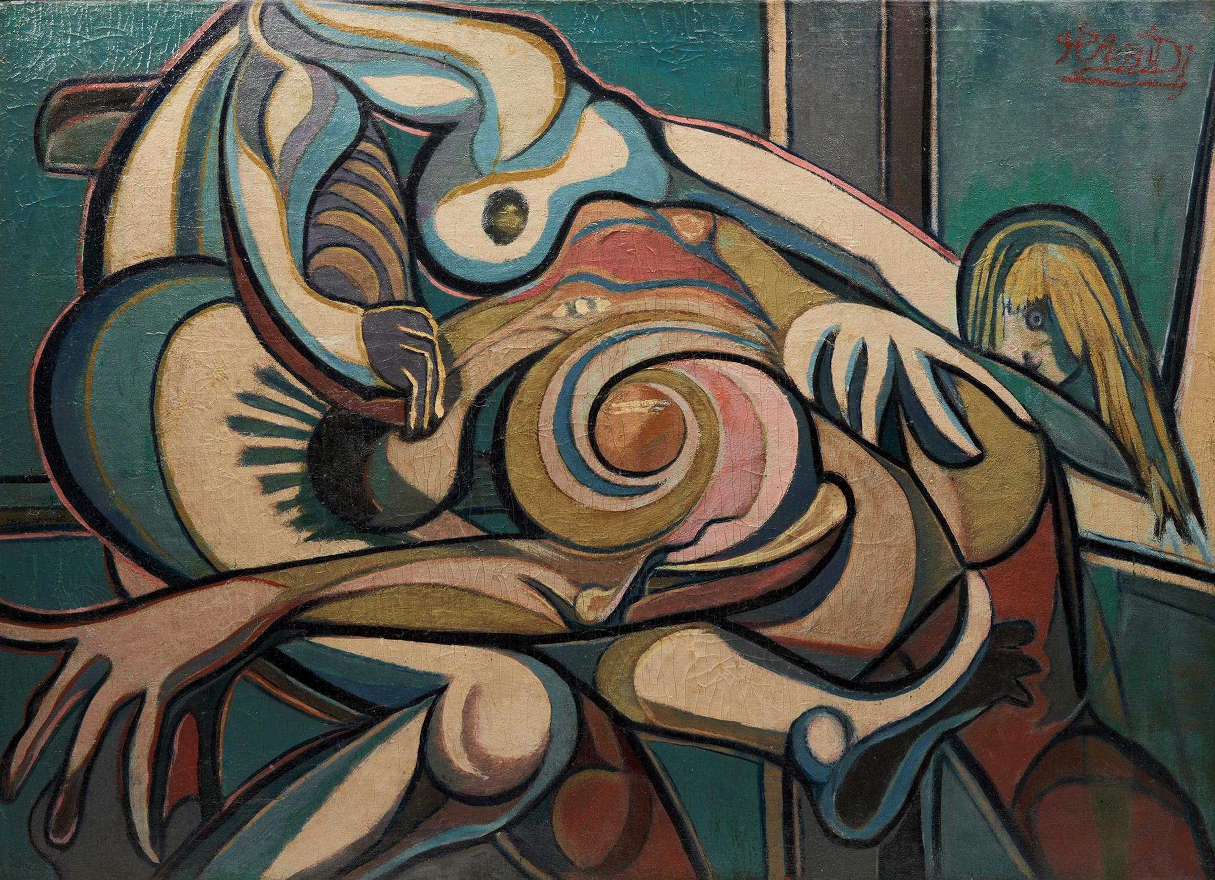 Javad Hamidi (1918-2002) - Abstracted Figural Composition