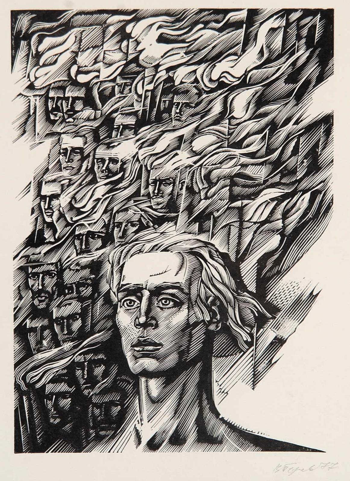 Vasyl Perevalsky - Untitled - Faces