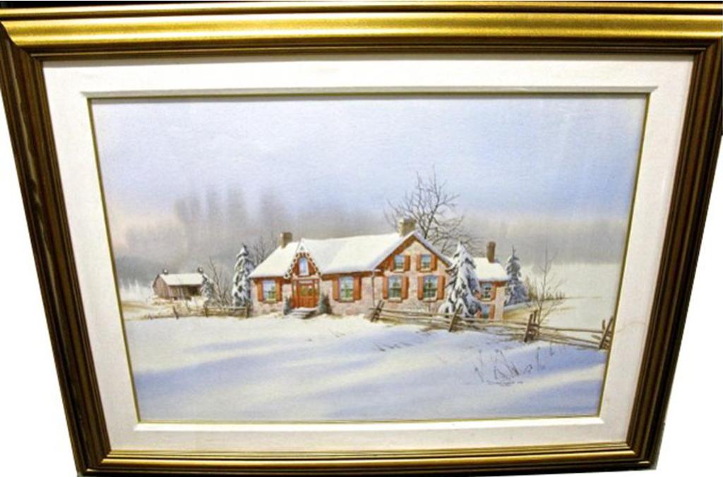 Jack Henry Reid (1925-2009) - The Red Farm House - Winter