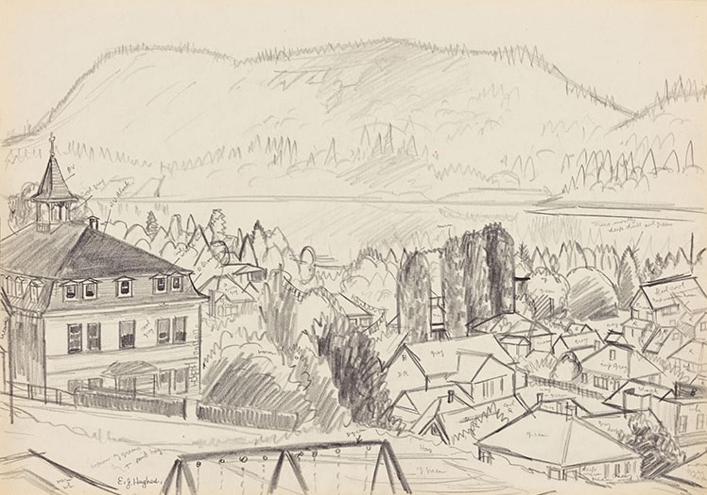 Edward John (E. J.) Hughes (1913-2007) - Looking North Over Ladysmith